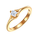 Кольцо золотое 82418-1 | Кольцо золотое 82418-1 купить по цене 34562 руб. в ювелирном магазине ⭐️ «Золотая Подкова»