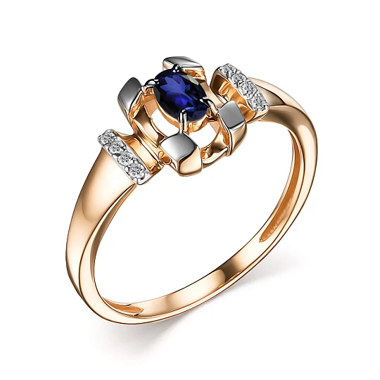 Кольцо золотое 14723-102 | Кольца с сапфиром купить по выгодной цене в ювелирном магазине ⭐️ «Золотая Подкова»